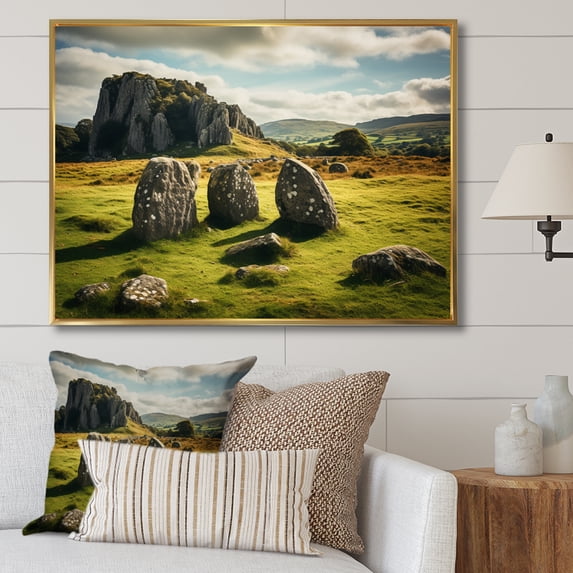 Designart "Legends of Ireland II" Ireland Floater Framed Canvas Wall Art