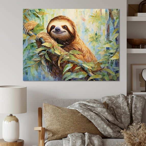 Designart "Leisurely Arboreal Climb" Sloth Canvas Prints