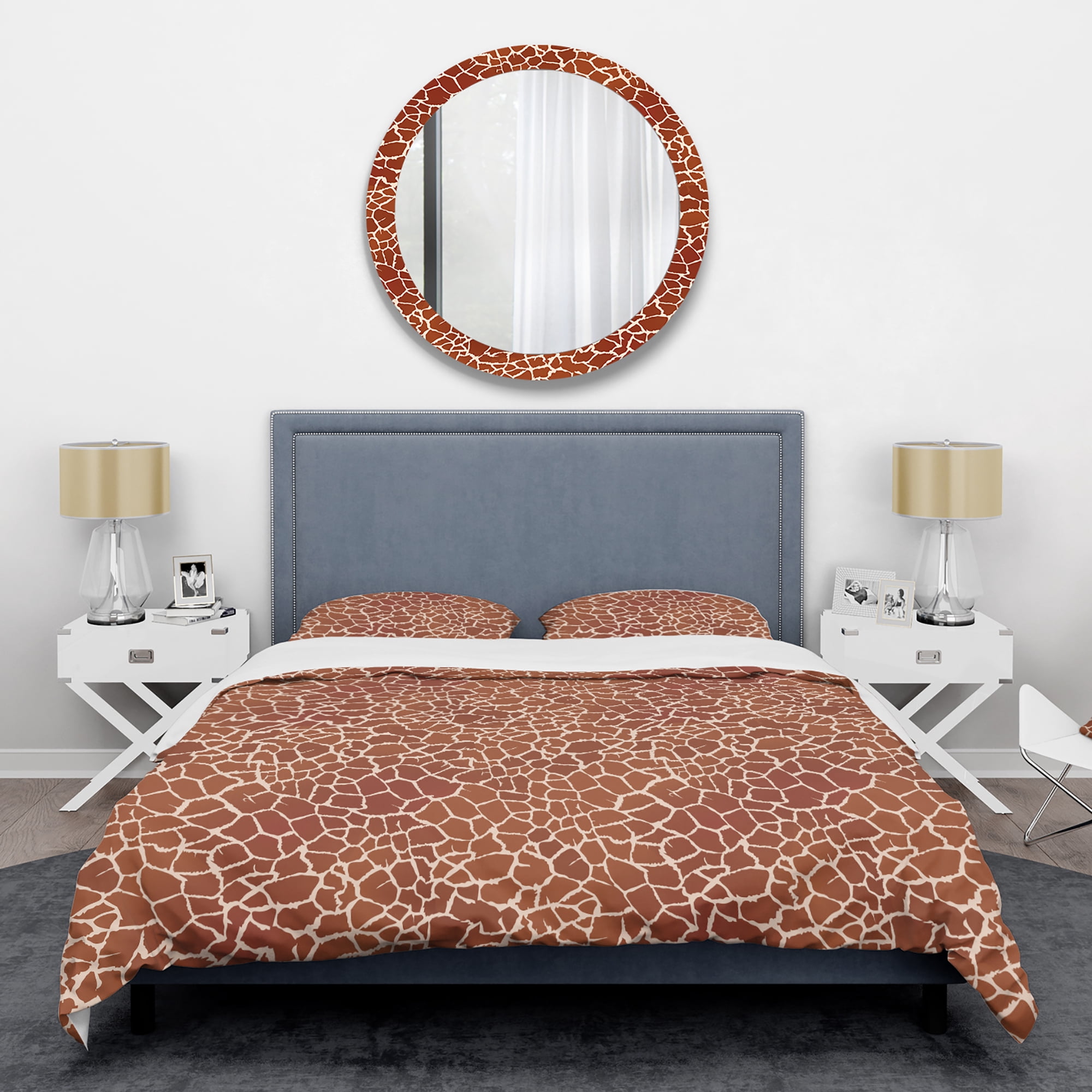 Designart 'Leopard Fur Safari I' Mid-Century Modern Duvet Cover Set