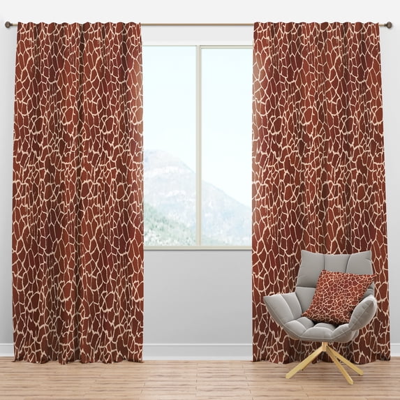 Designart 'Leopard Fur Safari Pattern I' Mid-Century Modern Blackout Curtain Panel