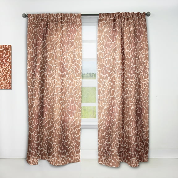 Designart 'Leopard Fur Safari Pattern I' Mid-Century Modern Curtain Panel