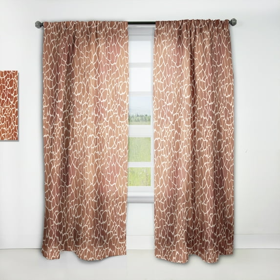 Designart 'Leopard Fur Safari Pattern I' Mid-Century Modern Curtain Panel