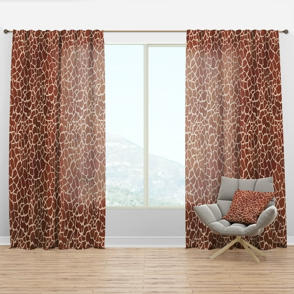 Designart 'Leopard Fur Safari Pattern I' Mid-Century Modern Curtain Panel
