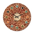 thumbnail image 1 of Designart 'Leopard Fur Safari Pattern I' Mid-Century Modern Wood Wall Clock, 1 of 5