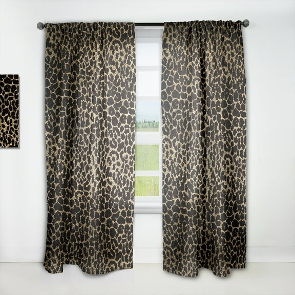 Designart 'Leopard Fur Safari Pattern III' Mid-Century Modern Curtain Panel