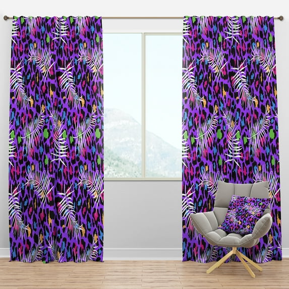 Designart 'Leopard Fur Safari Pattern V' Mid-Century Modern Blackout Curtain Panel