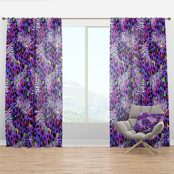 Designart 'Leopard Fur Safari Pattern V' Mid-Century Modern Curtain Panel