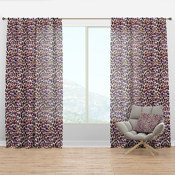 Designart 'Leopard Fur Safari Pattern VII' Mid-Century Modern Curtain Panel