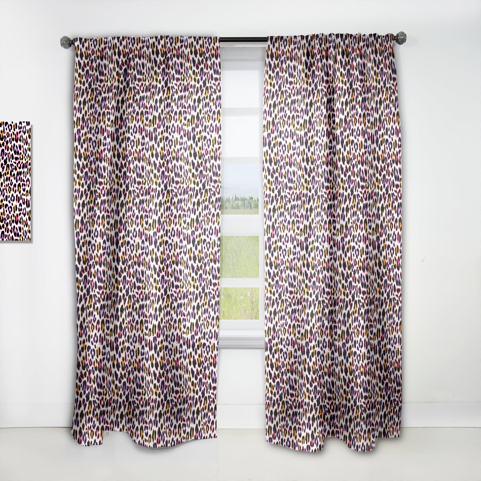 Designart 'Leopard Fur Safari Pattern VII' Mid-Century Modern Curtain Panel