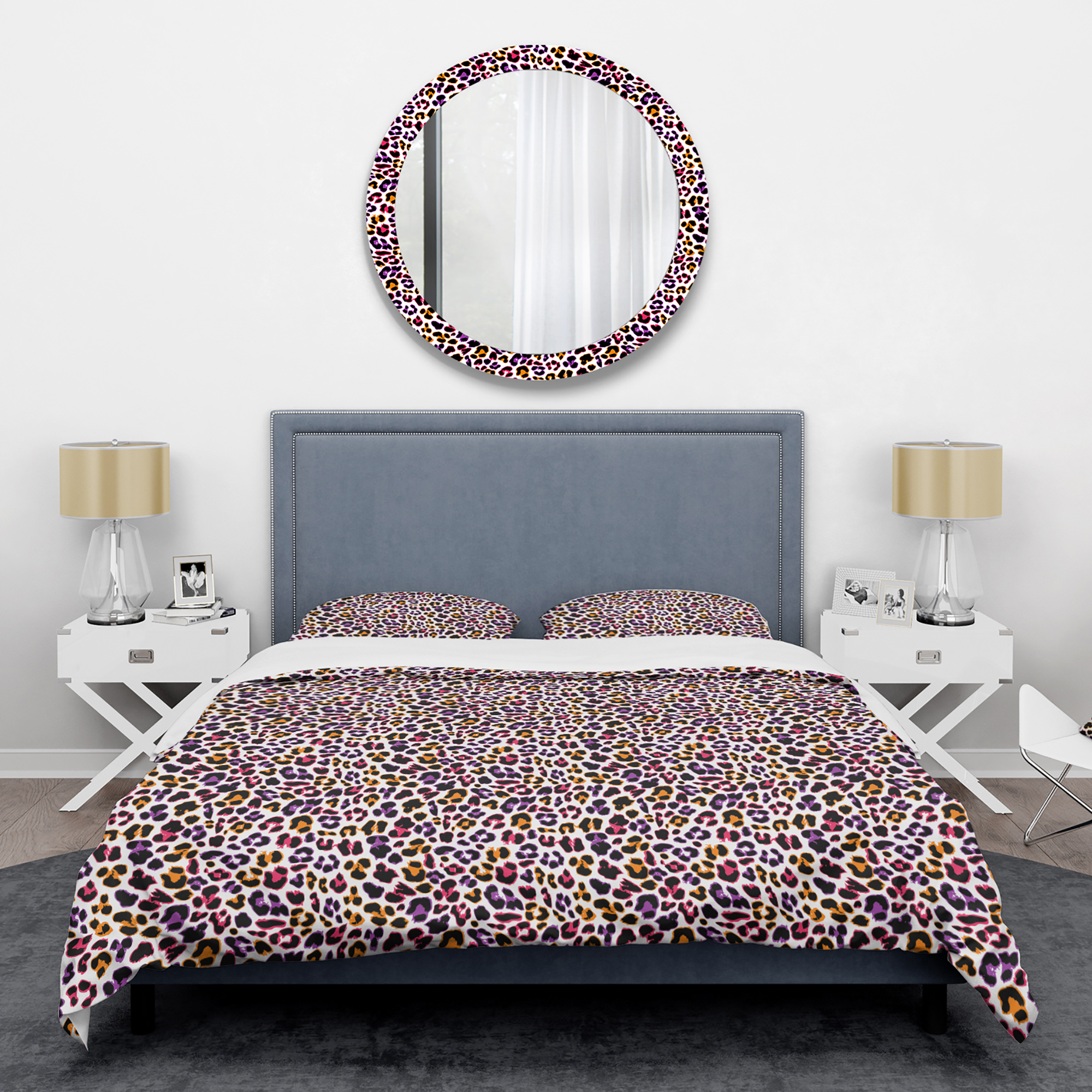 Designart 'Leopard Fur Safari VII' Mid-Century Modern Duvet Cover Set