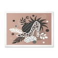 thumbnail image 1 of Designart 'Leopard High-Heeled Shoes On Tropical Leaves' Modern Framed Art Print, 1 of 4