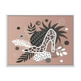 thumbnail image 1 of Designart 'Leopard High-Heeled Shoes On Tropical Leaves' Modern Framed Canvas Wall Art Print, 1 of 5