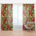 thumbnail image 1 of Designart 'Leopard Pattern With Red Flowers I' Tropical Curtain Panel, 1 of 4