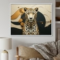 thumbnail image 1 of Designart "Leopard gracefulness Geometric" Animals Floater Framed Canvas Art Print, 1 of 7