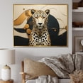 thumbnail image 1 of Designart "Leopard gracefulness Geometric" Animals Floater Framed Canvas Art Print, 1 of 7