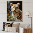 thumbnail image 1 of Designart "Leopard gracefulness Pastoral" Animals Floater Framed Canvas Art Print, 1 of 7
