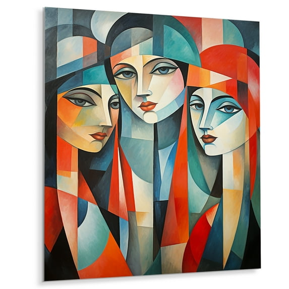 Designart "Les Demoiselles d Avignon in Cubist Form II" Cubism Metal Wall Art Prints