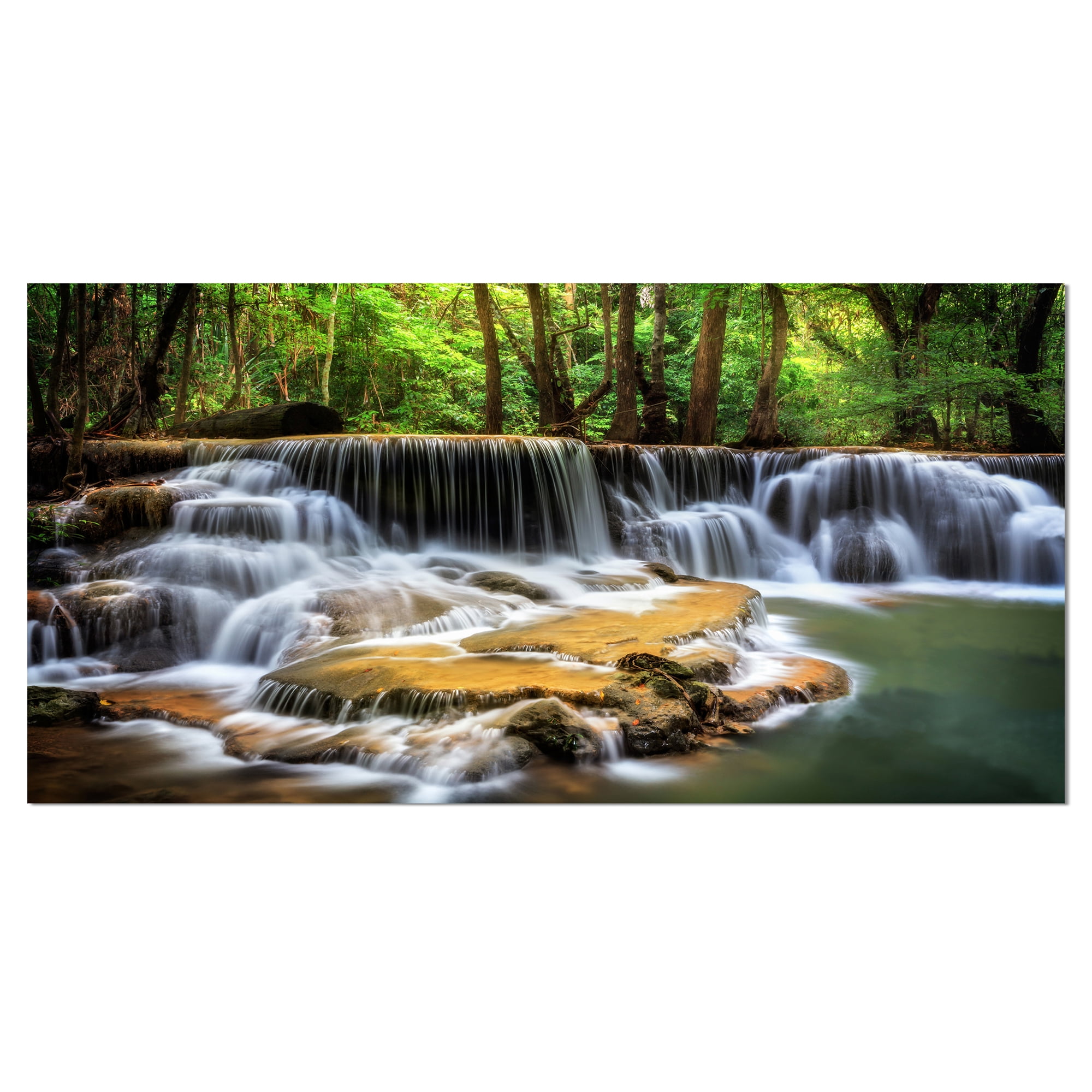 Designart 'Level Six of Huai Mae Kamin Waterfall ' Canvas Print