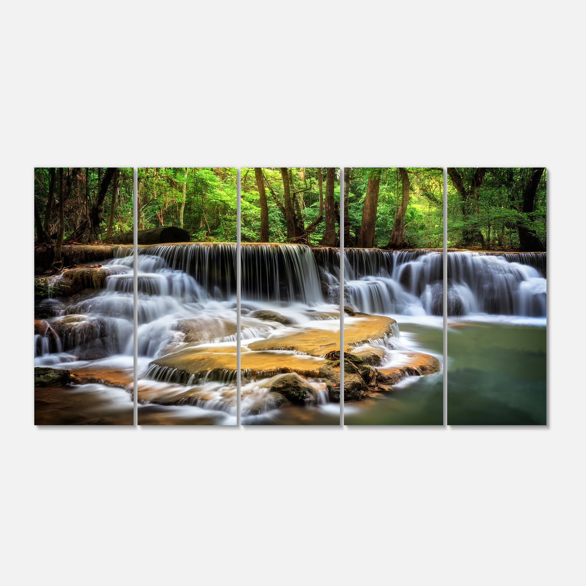 Designart 'Level Six of Huai Mae Kamin Waterfall ' Canvas Print