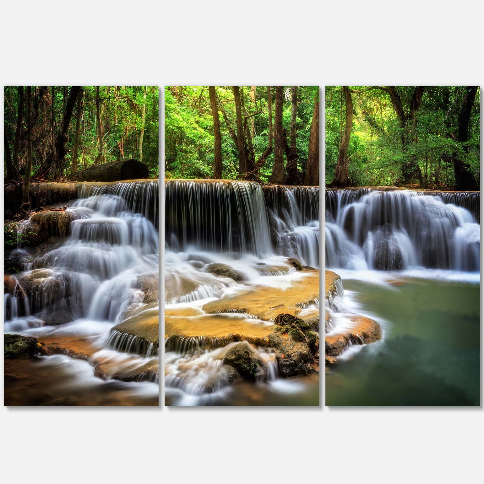 Designart 'Level Six of Huai Mae Kamin Waterfall ' Canvas Print