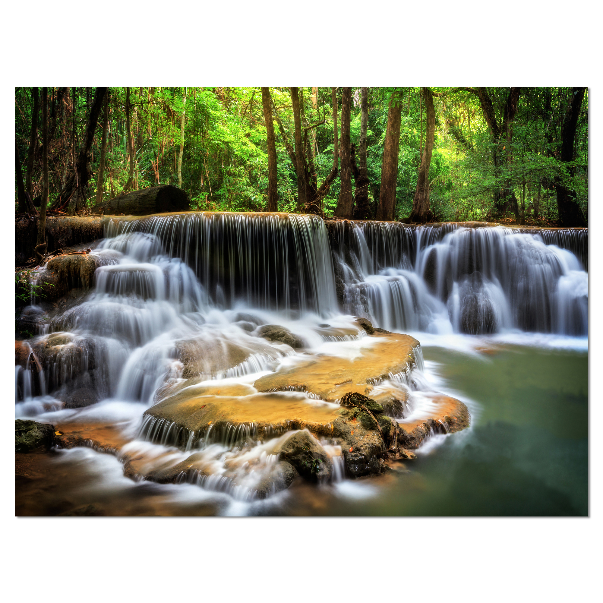Designart 'Level Six of Huai Mae Kamin Waterfall ' Canvas Print