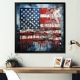thumbnail image 1 of Designart "Liberty and American Flag in Vintage Style I" Floral Framed Wall Art Decor - Traditional Red Flag Hallway Framed Wall Art Decor, 1 of 6