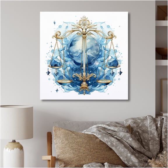 Designart "Libra The Scales I" Astrology Metal Wall Art