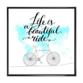 thumbnail image 1 of Designart 'Life Is A Beautiful Ride With Bicycle' Traditional Framed Canvas Wall Art Print, 1 of 5