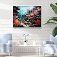 thumbnail image 1 of Designart "Life in Paradise Coral Reef II" Coastal Framed Wall Art - Coastal Blue Coastal Tropical Hallway Framed Wall Art Decor, 1 of 6
