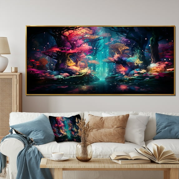Designart "Life in Paradise Coral Reef III" Extra Large Coastal Framed Wall Art - Coastal Blue Coastal Tropical Living Room Framed Canvas Art