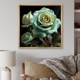 thumbnail image 1 of Designart "Lifelike Green Rose Beauty II" Roses Floater Framed Wall Art Living Room, 1 of 5