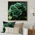 thumbnail image 1 of Designart "Lifelike Green Rose Beauty" Roses Floater Framed Canvas Art Print, 1 of 5