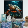 thumbnail image 1 of Designart "Lifelike Turtle Depiction I" Animals Turtle Floater Framed Wall Art Prints, 1 of 5