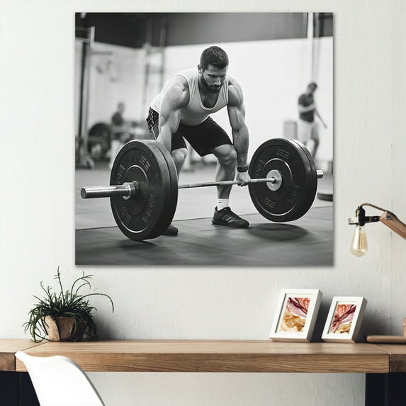 Designart "Lifting Weights" Weightlifting Canvas Prints