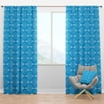 thumbnail image 1 of Designart 'Light Blue Abstract Wave pattern' Mid-Century Modern Blackout Curtain Panel, 1 of 4