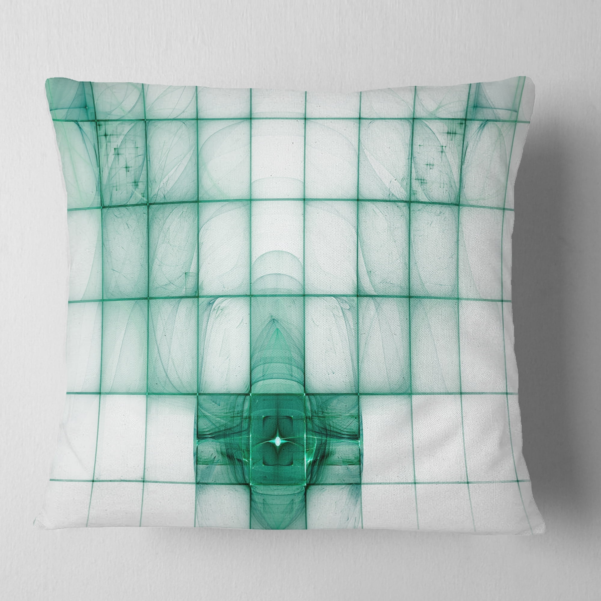 Designart Light Blue Bat on Radar Screen - Abstract Throw Pillow - 16x16