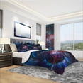 thumbnail image 1 of Designart 'Light Blue Fractal Flower in Dark' Modern & Contemporary Duvet Cover Set, 1 of 4