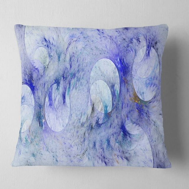 Designart Light Blue Fractal Glass Texture - Abstract Throw Pillow - 18x18