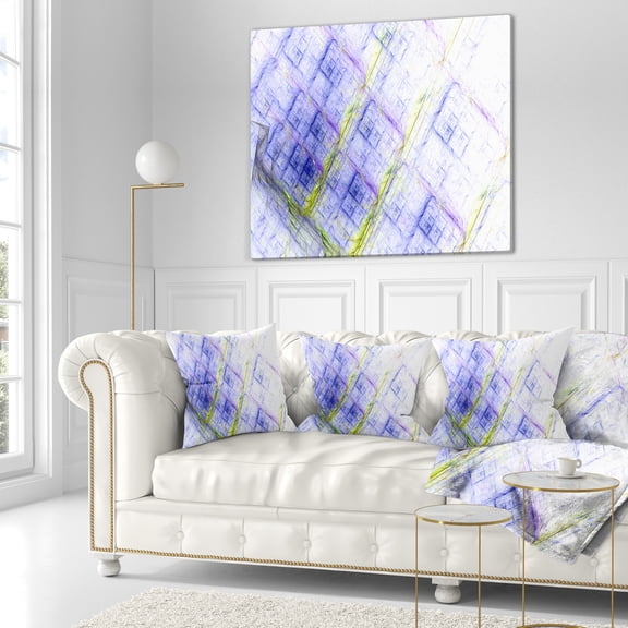 Designart Light Blue Fractal Grill - Abstract Throw Pillow - 16x16