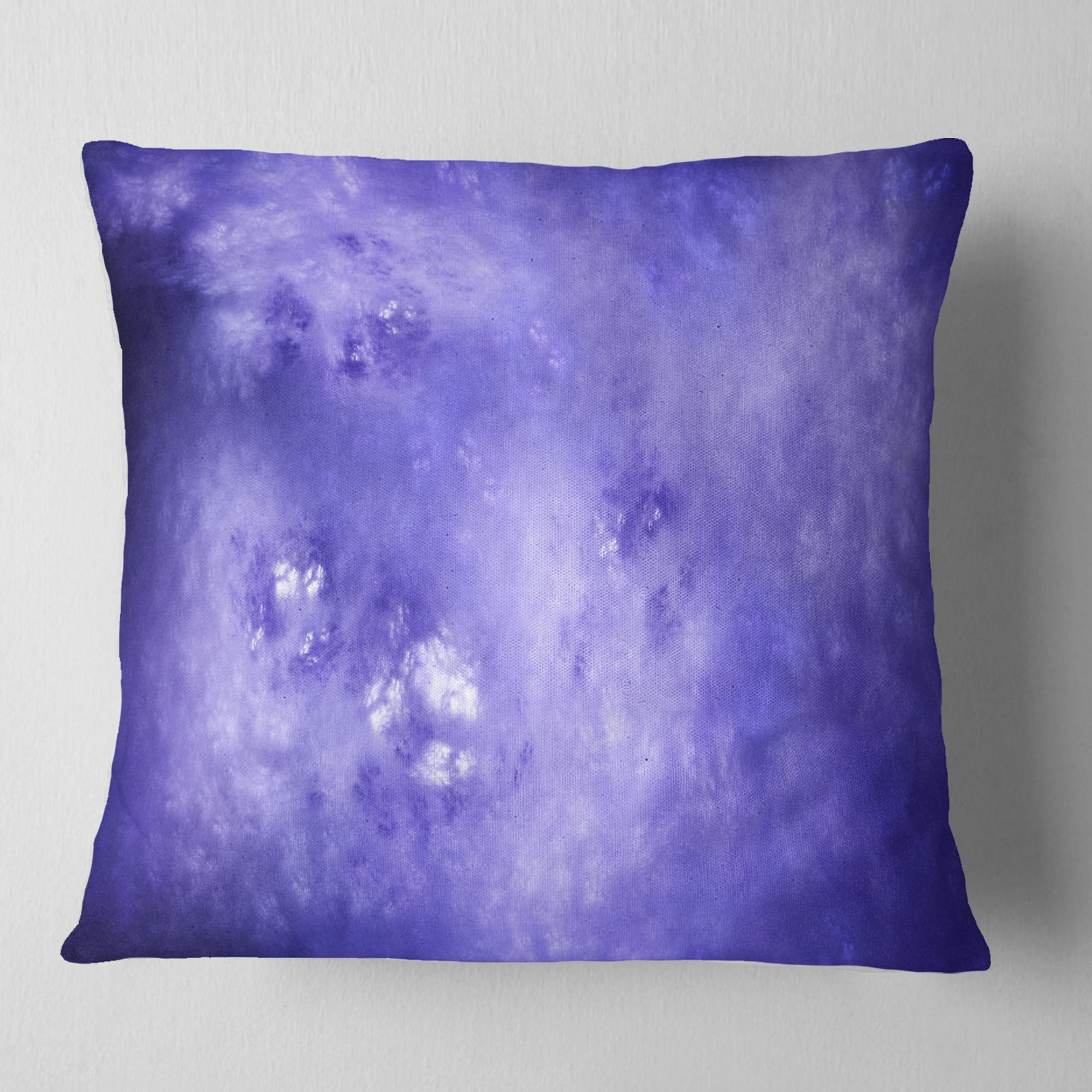 Designart Light Blue Fractal Sky with Stars - Abstract Throw Pillow - 18x18