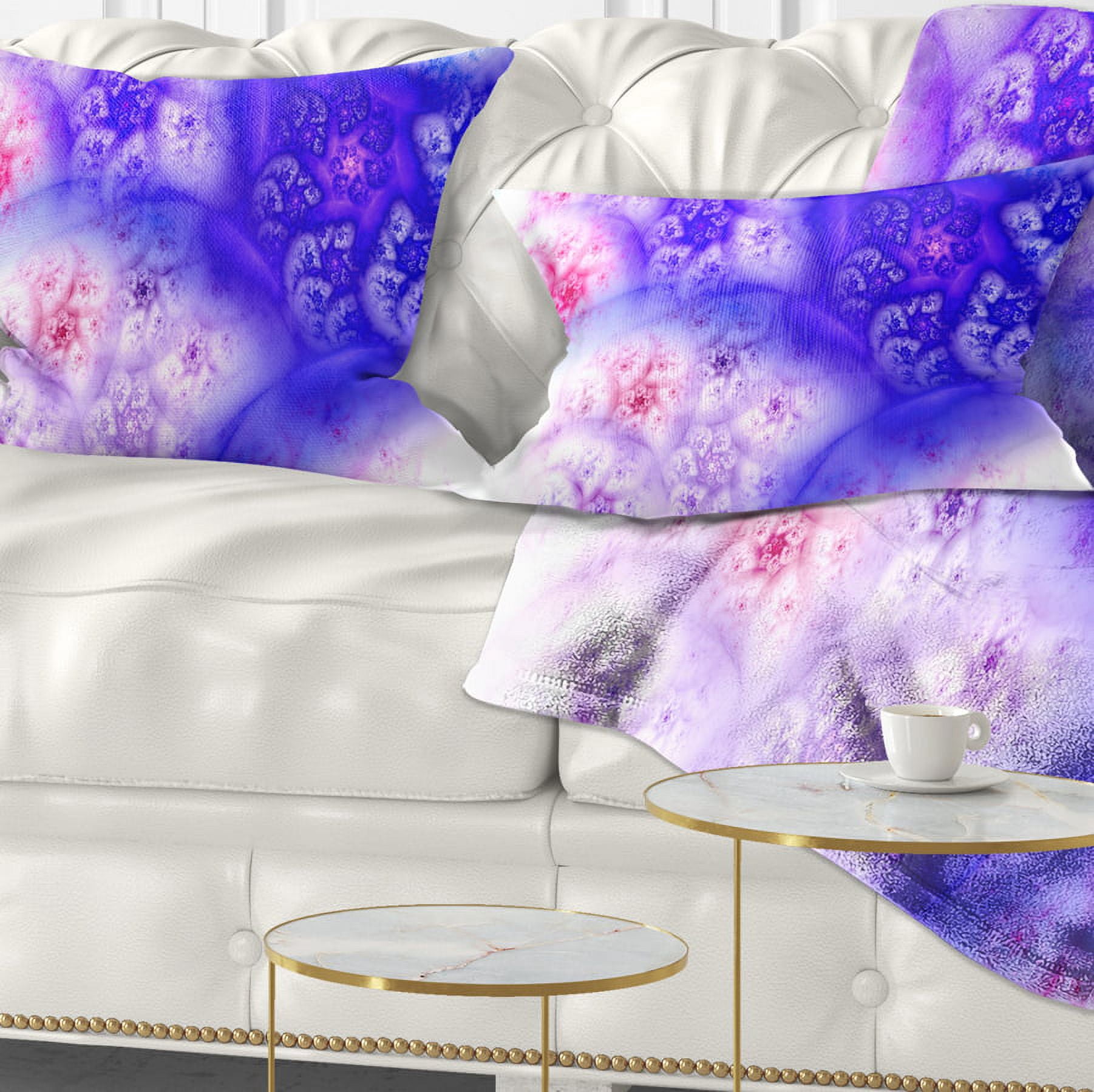Designart Light Blue Magic Stormy Sky - Abstract Throw Pillow - 12x20