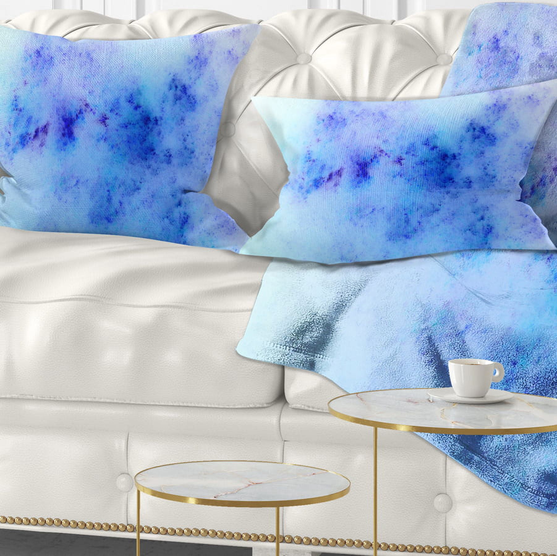 Designart Light Blue Starry Fractal Sky - Abstract Throw Pillow - 12x20
