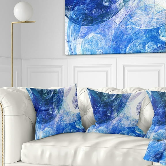 Designart Light Blue Swirling Clouds - Abstract Throw Pillow - 16x16