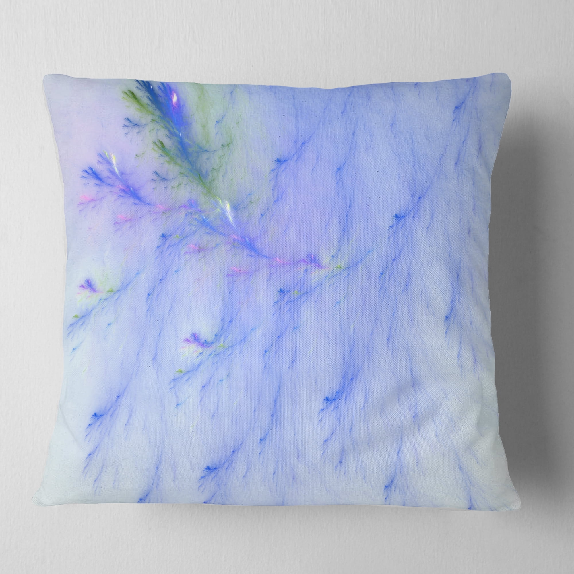 Designart Light Blue Veins of Marble - Abstract Throw Pillow - 18x18