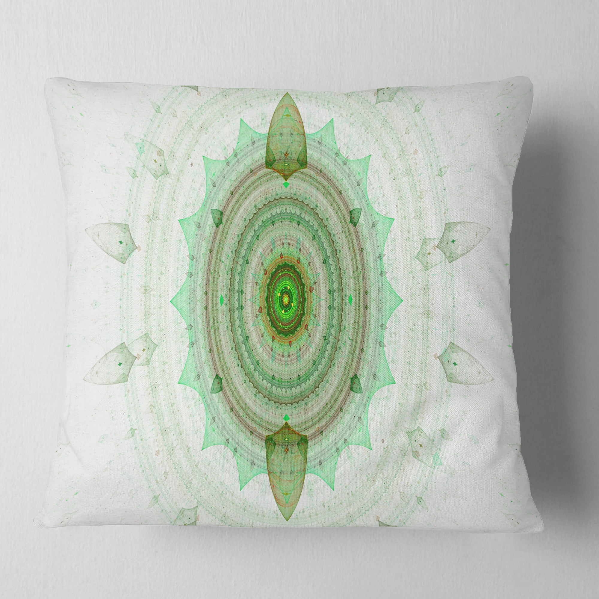 Designart Light Green Cryptical Sphere - Abstract Throw Pillow - 16x16