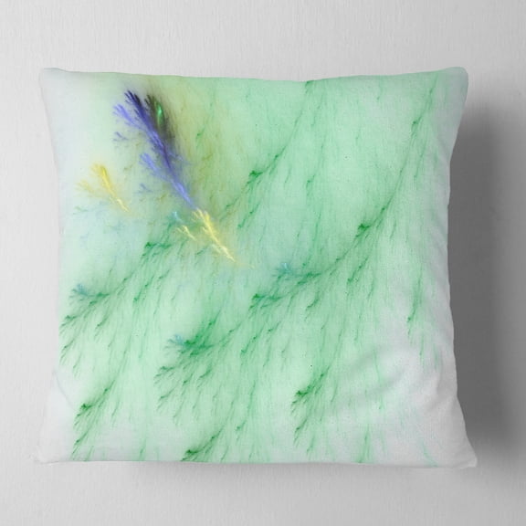 Designart Light Green Veins of Marble - Abstract Throw Pillow - 18x18