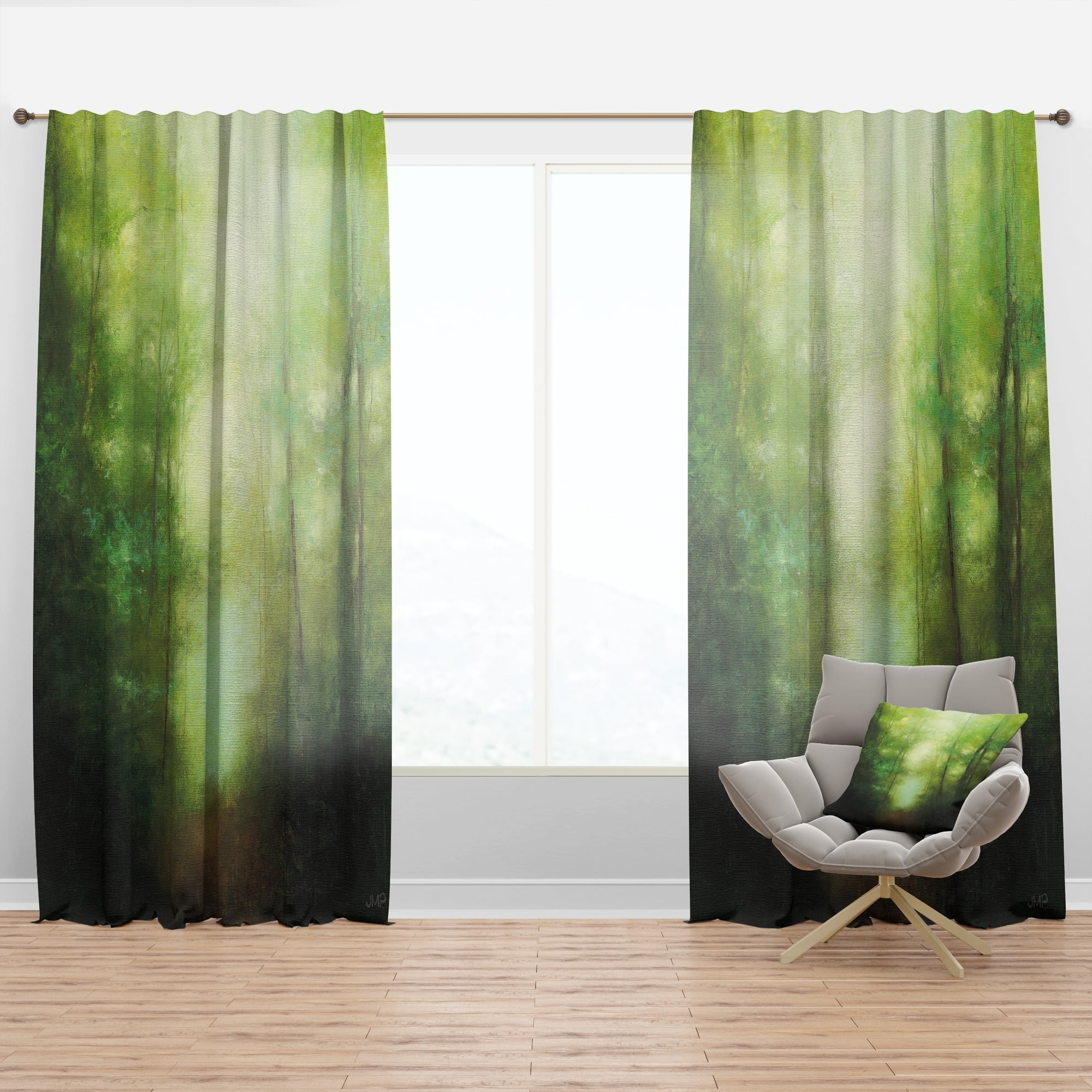 Designart 'Light Into the Clearing Forest' Traditional Curtain Panel