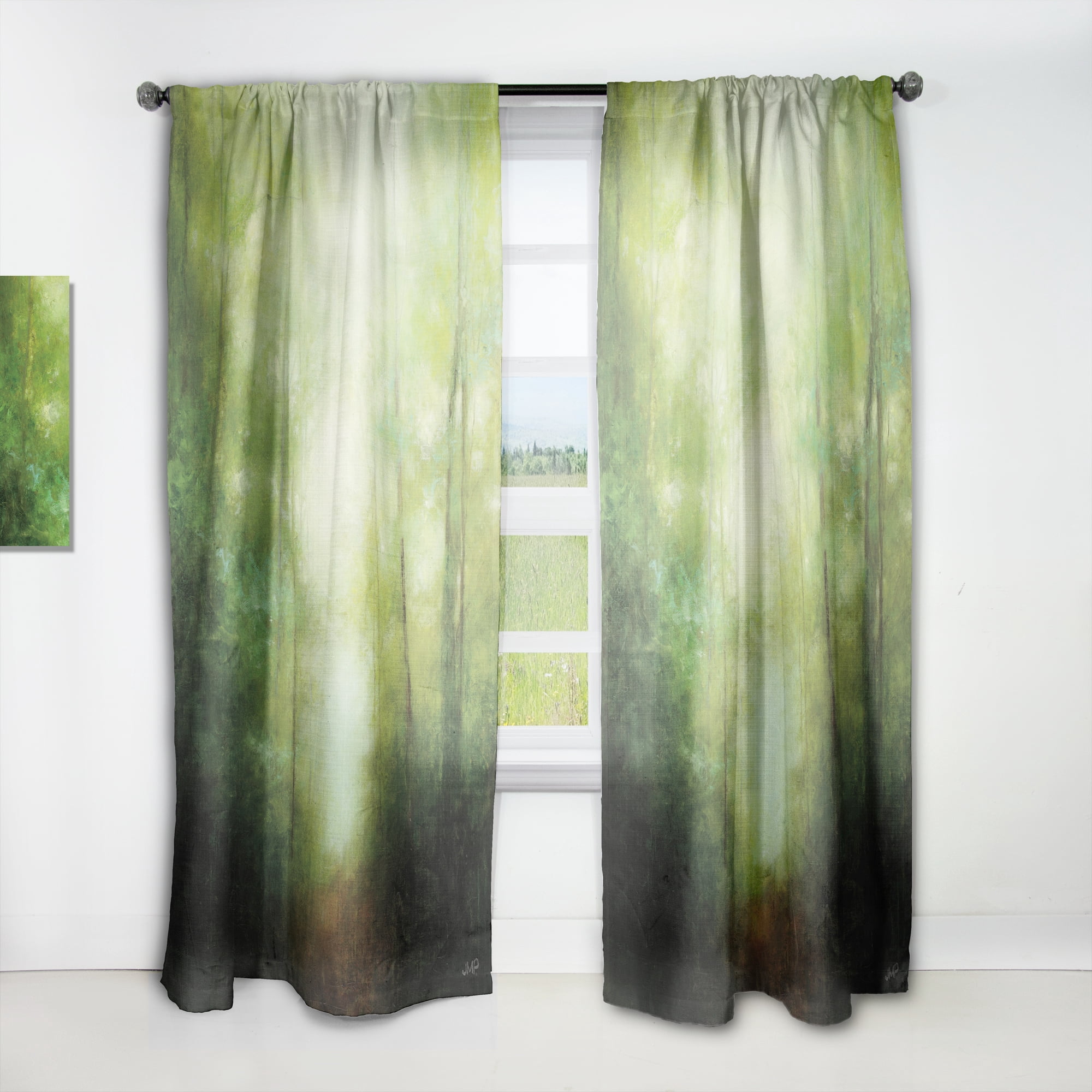 Designart 'Light Into the Clearing Forest' Traditional Curtain Panel