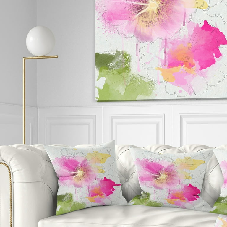 Pink floral throw pillows hot sale