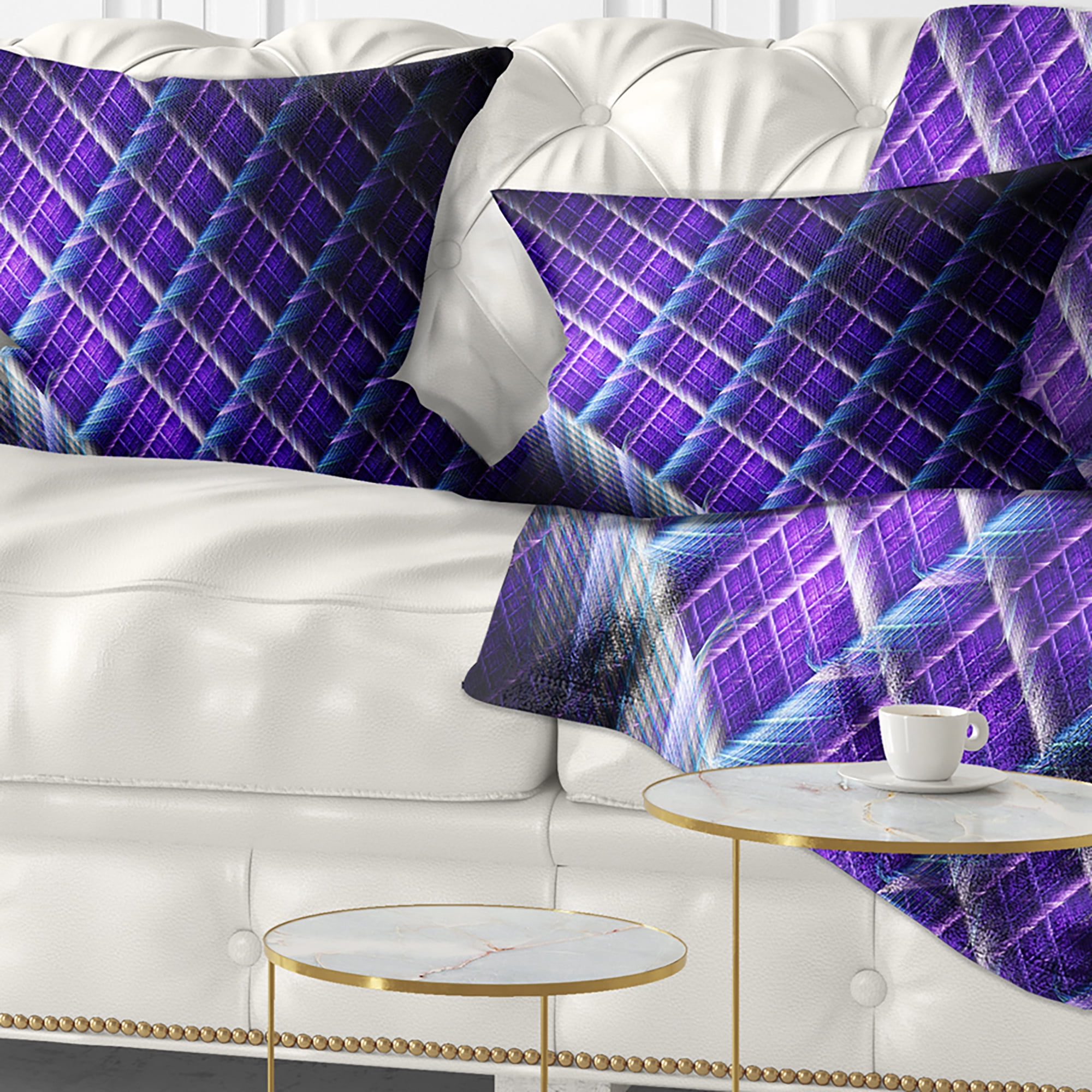 Designart Light Purple Metal Grill - Abstract Throw Pillow - 12x20